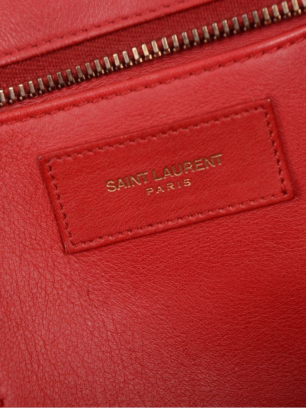 ♥️Saint Laurent Paris Cabas Red Leather 'Y' Top-Handle Satchel♥️ - Picture 15 of 16